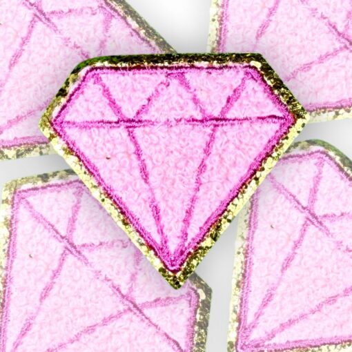 Roze Fluffy Diamand met Gouden Rand